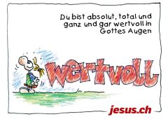 Postkarte Wertvoll (Jesus.ch)